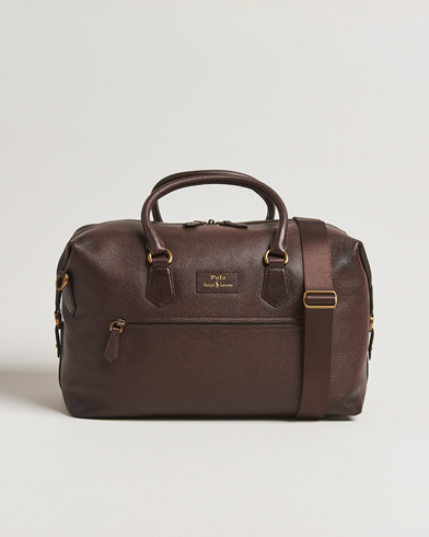 Polo Ralph Lauren Pebble Leather Duffle Bag Dark Brown – Marron