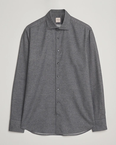 Stenströms Regular Fit Cut Away Flannel Shirt Grey – Gris