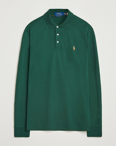 Polo Ralph Lauren Pima Cotton Custom Slim Fit LS Polo Vintage Pine – Vert