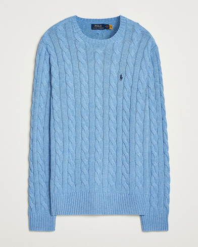 Polo Ralph Lauren Cotton Cable Pullover Soft Royal Heather – Bleu