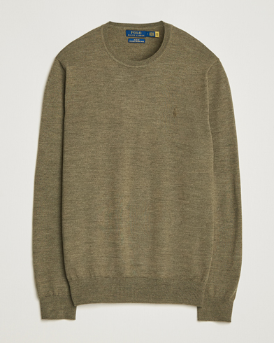Polo Ralph Lauren Merino Crew Neck Pullover Cargo Olive Heather – Vert