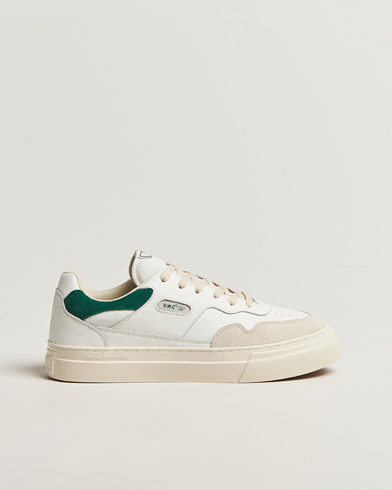 Stepney Workers Club Pearl Leather/Suede Mix Sneaker White Green – Blanc