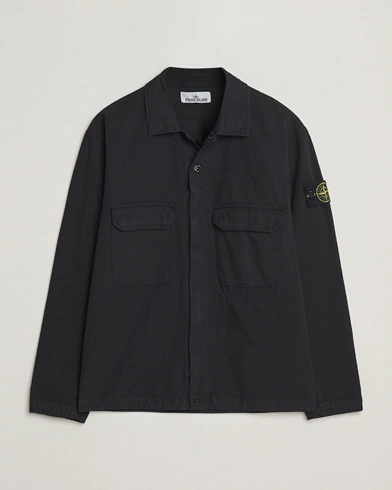 Stone Island Organic Cotton Ripstop Overshirt Black – Noir
