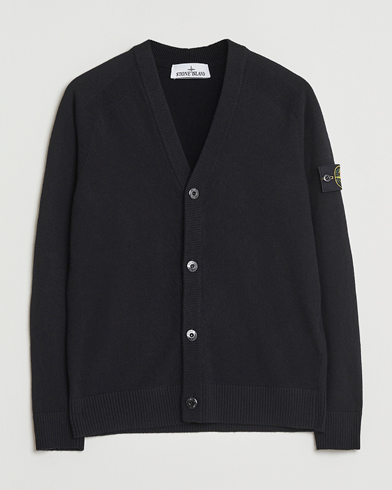Stone Island Knitted Geelong Wool Cardigan Black – Noir