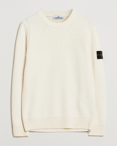 Stone Island Knitted Lambswool Crew Neck Ivory – Blanc