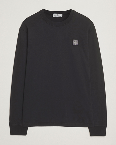 Stone Island Long Sleeve Garment Dyed Cotton Jersey T-Shirt Black – Noir