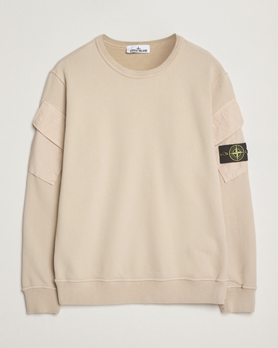 Stone Island Organic Cotton Fleece Arm Pocket Sweatshirt Desert – Beige