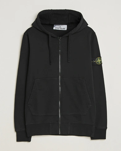 Stone Island Garment Dyed Fleece Full-Zip Hood Black – Noir