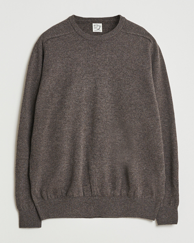 orSlow Simple Crew Neck Sweater Brown – Marron