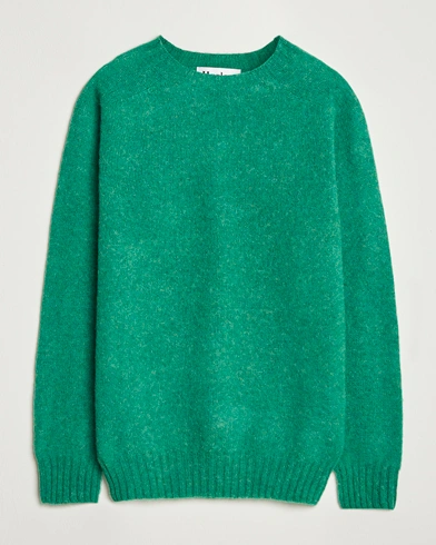 Harley Of Scotland Brushed Supersoft Lambswool Crewneck Evergreen – Vert