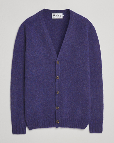 Harley Of Scotland Brushed Supersoft Lambswool Cardigan Iris – Violet