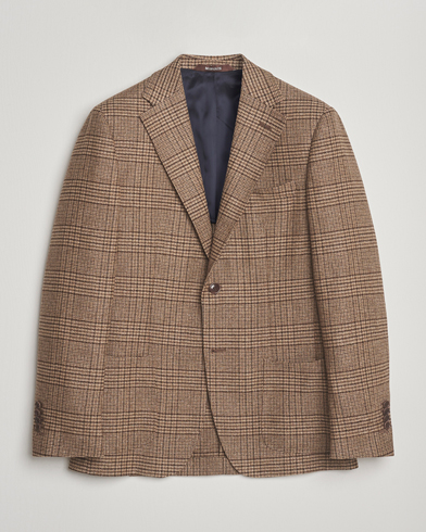 Morris Wool Silk Houndstooth Blazer Brown – Marron