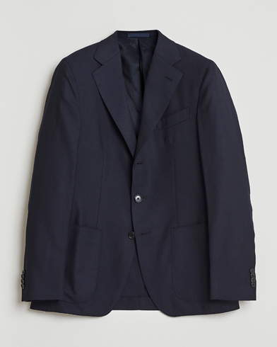 Caruso Aida Wool Hopsack Blazer Navy – Bleu