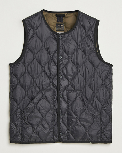 TAION Military Crew Neck Down Vest Black – Noir