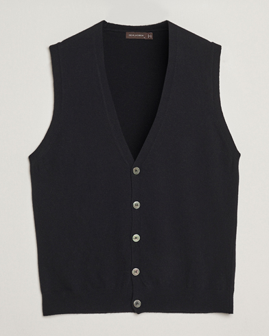 Oscar Jacobson Guiseppe Buttoned Vest Black – Noir