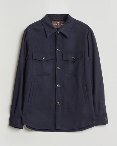 Oscar Jacobson Maverick Wool Overshirt Navy – Bleu