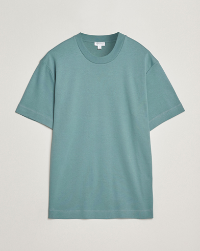 Sunspel Heavy Weight Supima Cotton T-Shirt Steel Green – Vert