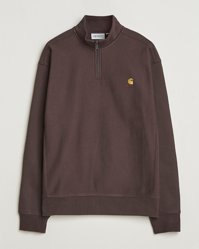 Carhartt WIP Half Zip American Script Sweat Palisander – Marron