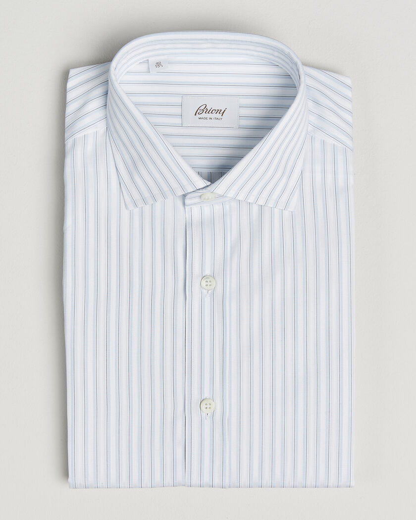Brioni Slim Fit Dress Shirt Light Blue Stripe – Bleu