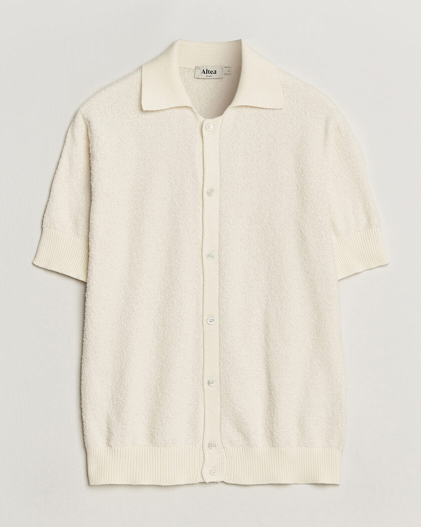 Altea Soft Boucle Resort Shirt Off White – Blanc