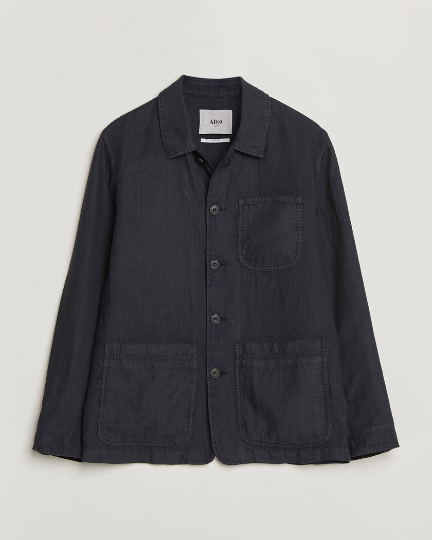 Altea Linen Chore Jacket Navy – Bleu