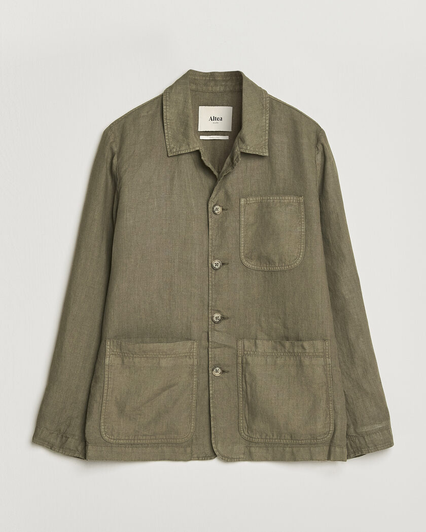 Altea Linen Chore Jacket Military – Vert
