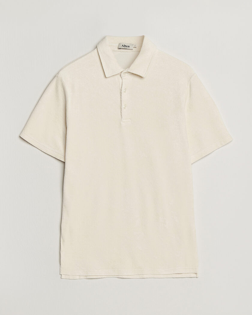 Altea Terry Cotton Polo Off White – Blanc