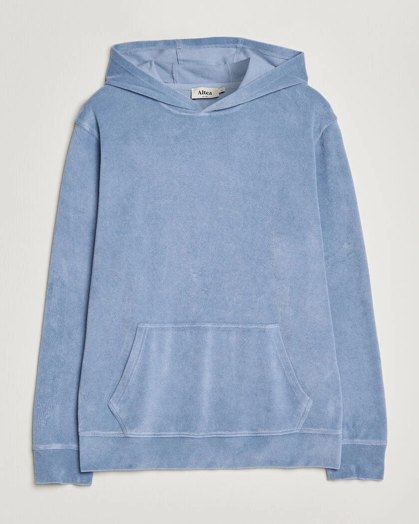 Altea Terry Cotton Hoodie Light Blue – Bleu