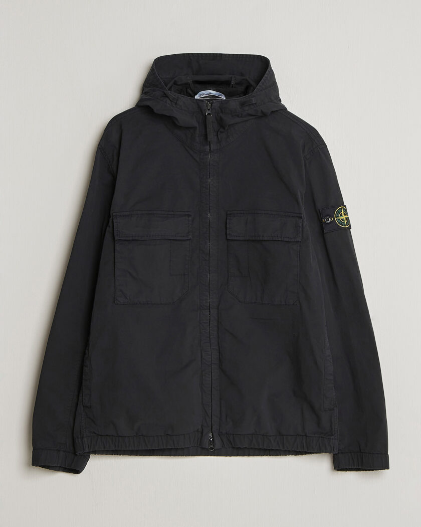 Stone Island Stretch Cotton Twill Hood Jacket Black – Noir