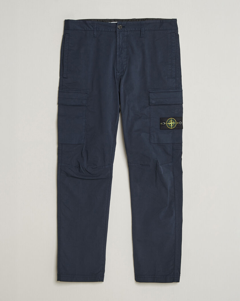 Stone Island Stretch Cotton Twill Cargo Trousers Navy – Bleu