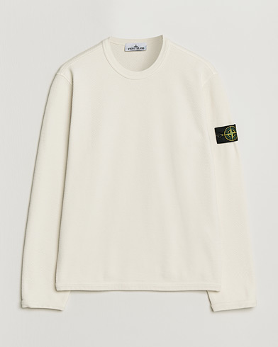 Stone Island Mesh Stitch Organic Cotton Fleece Crewneck Ivory – Blanc