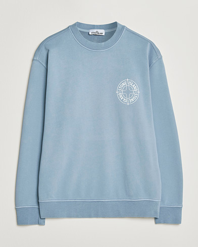 Stone Island Cotton Fleece Printed Logo Sweatshirt Dark Blue – Bleu