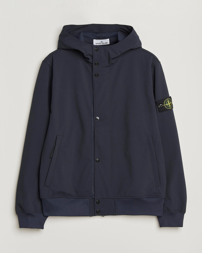 Stone Island Soft Shell Hooded Jacket Navy – Bleu