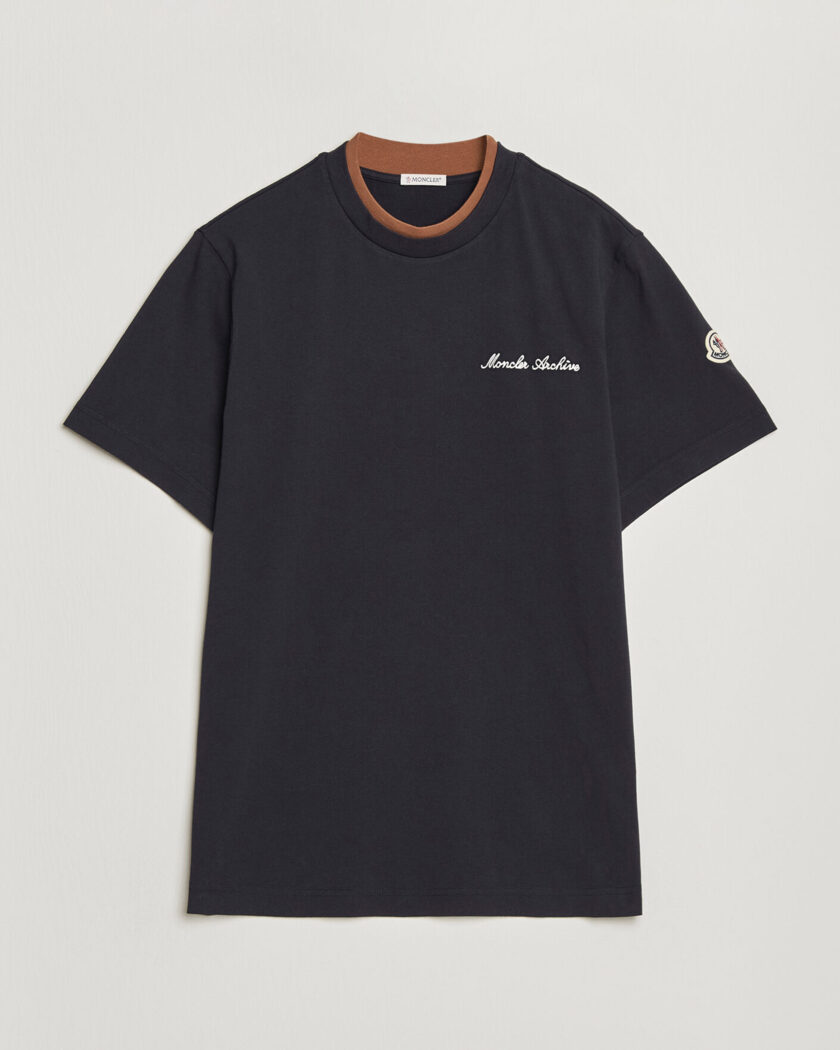 Moncler Signature Logo T-Shirt Navy – Bleu