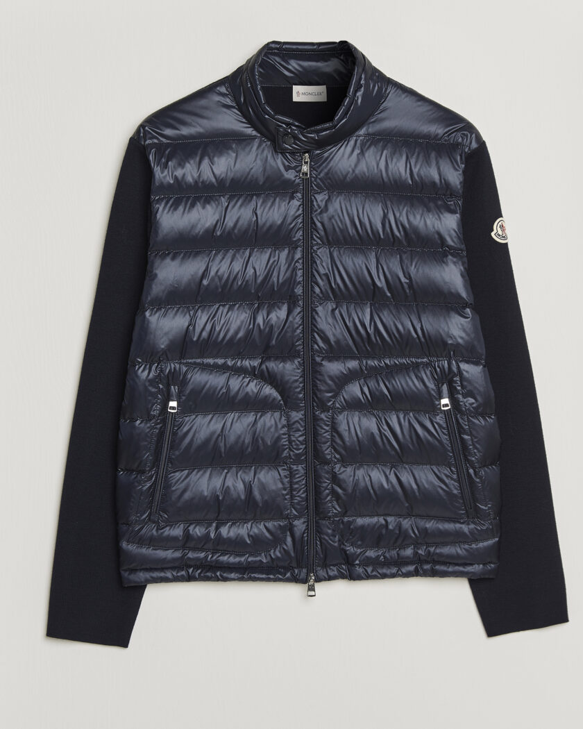 Moncler Hybrid Laque Zip Cardigan Navy – Bleu