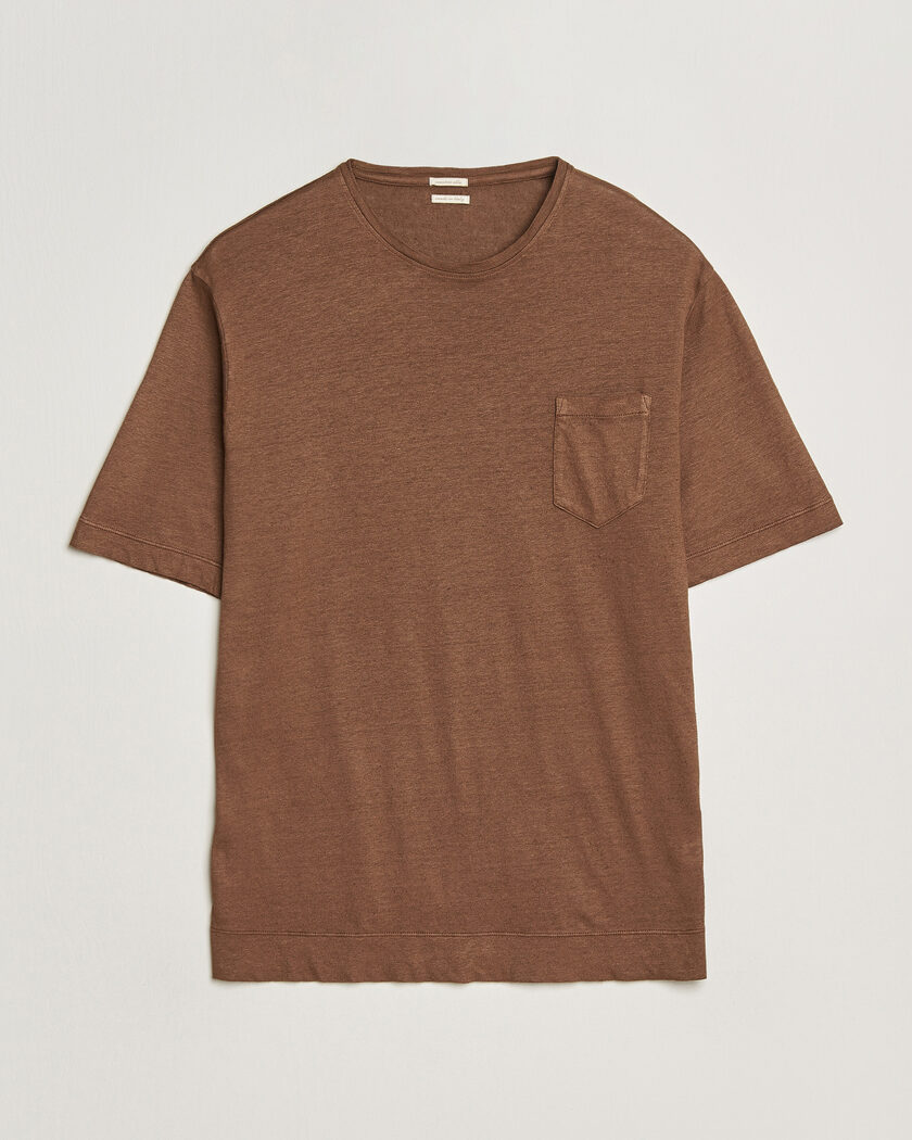 Massimo Alba Panarea Cotton/Linen T-Shirt Wood – Marron