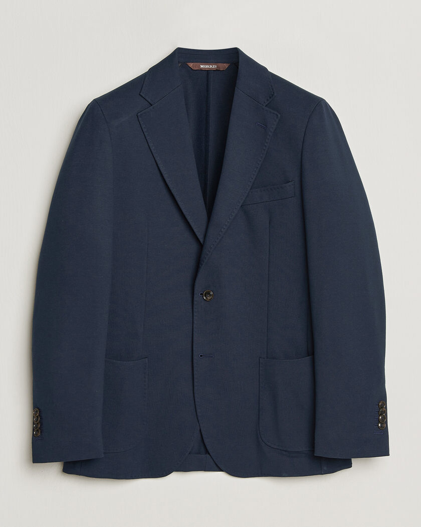 Morris Cotton Jersey Blazer Navy – Bleu