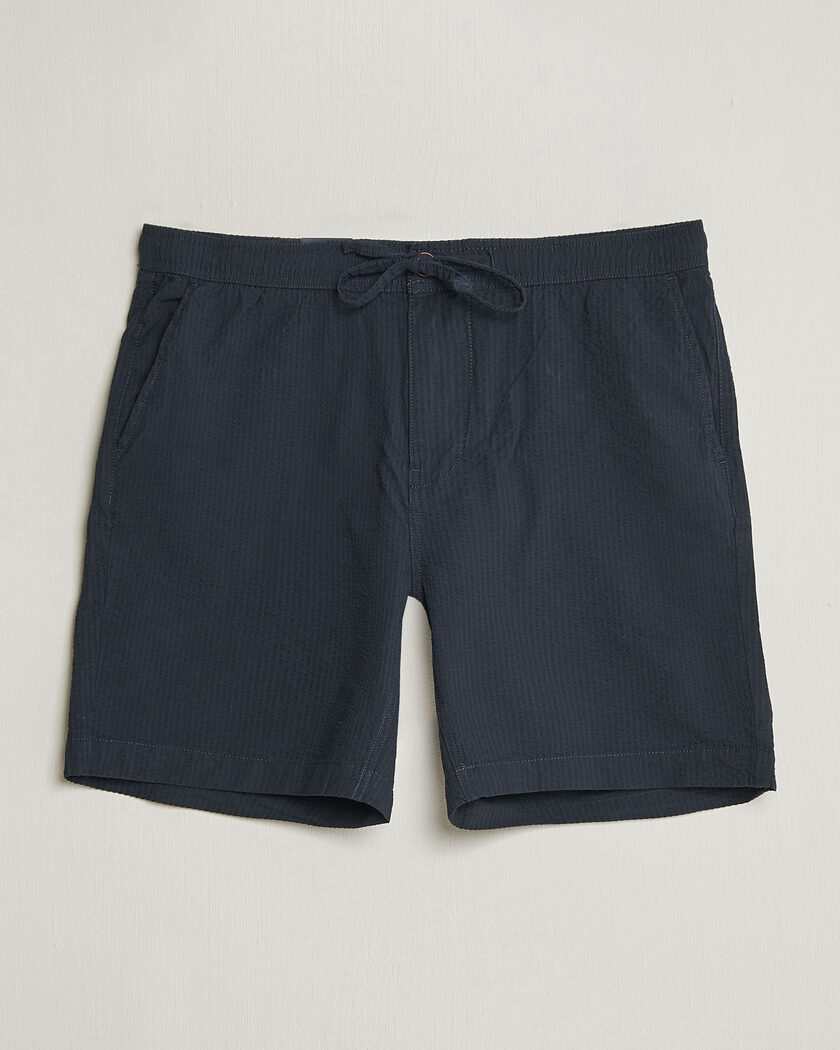 Morris Fenix Seersucker Shorts Dark Blue – Bleu