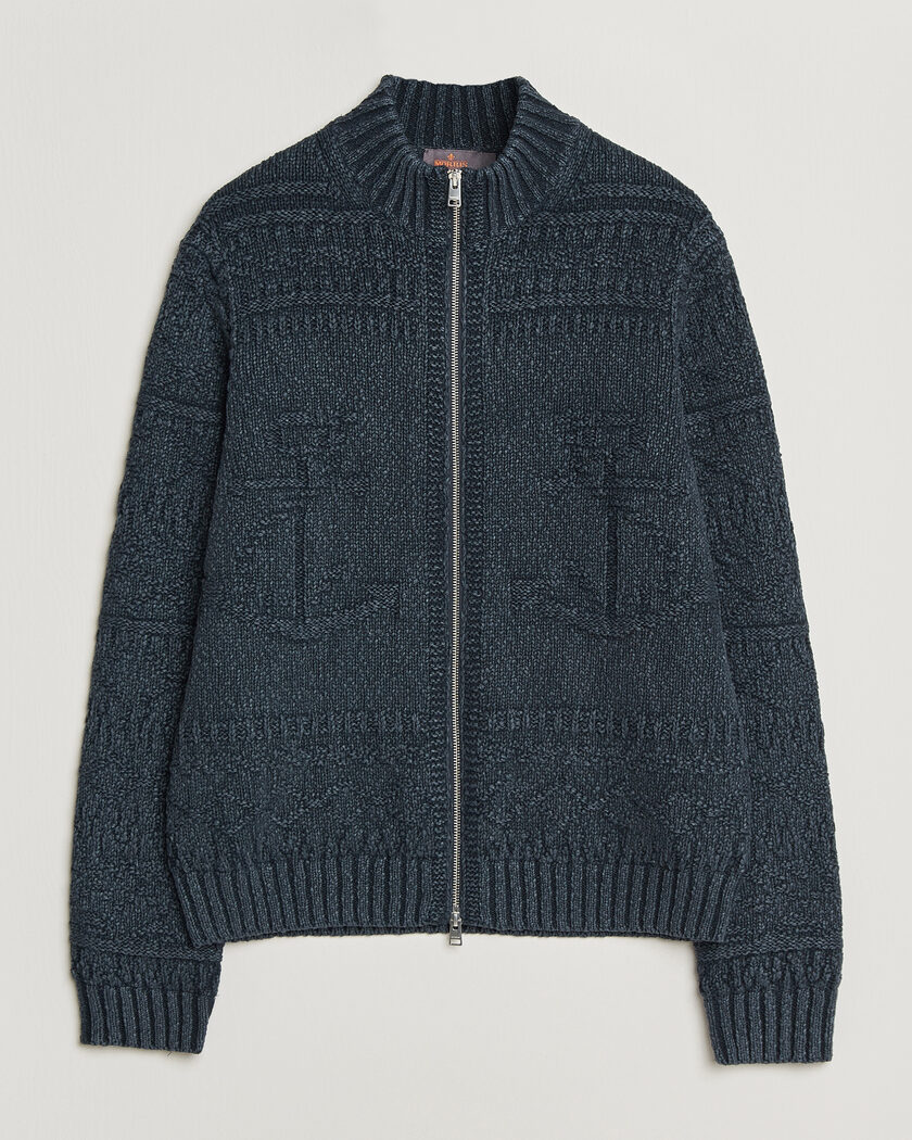 Morris Chatham Knitted Jacket Navy – Bleu