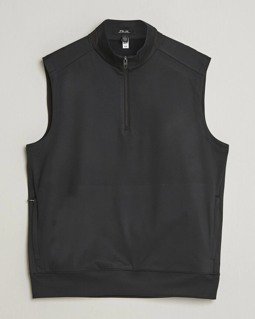 RLX Ralph Lauren Half-Zip Luxury Jersey Vest Polo Black – Noir