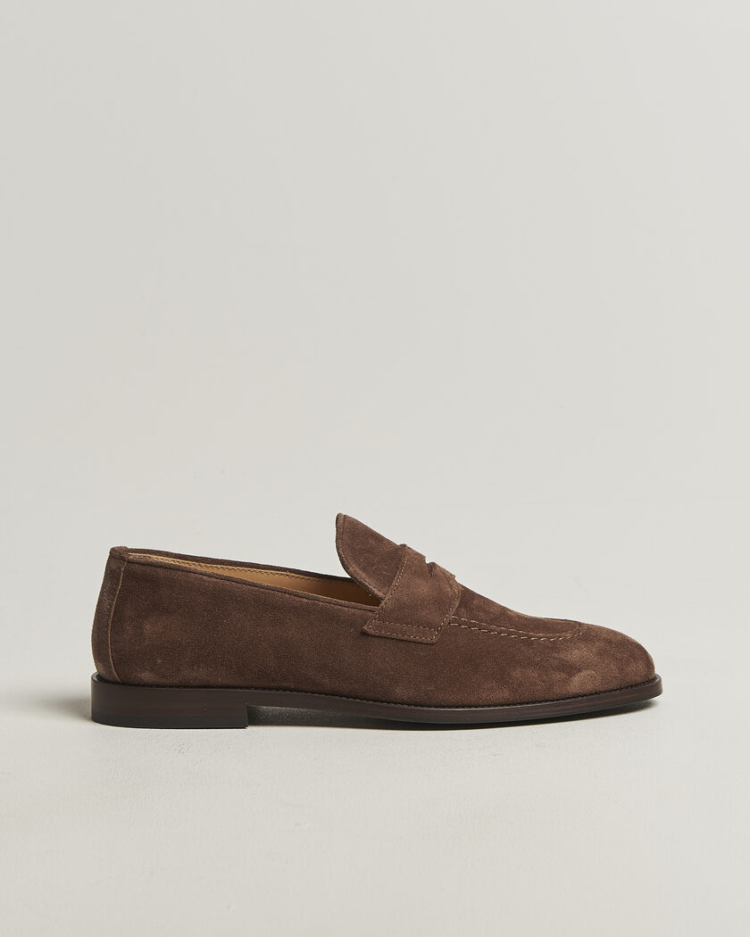 Brunello Cucinelli Penny Loafers Brown Suede – Marron