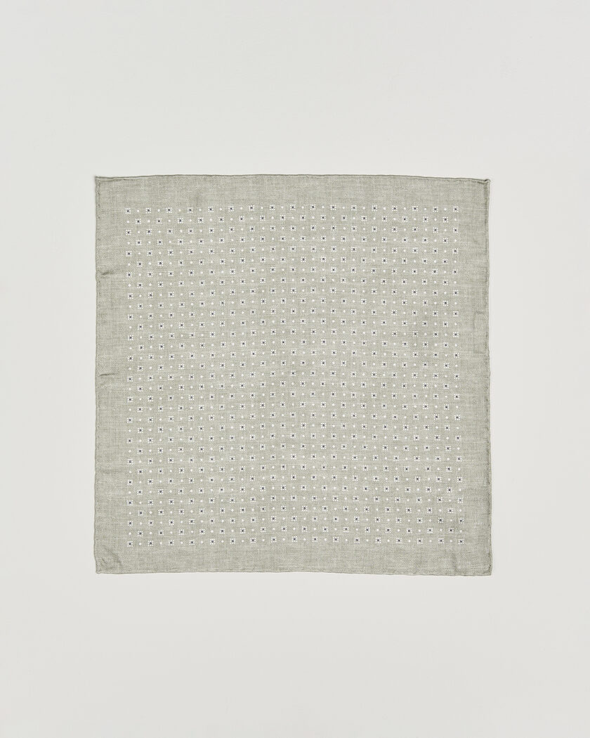 Brunello Cucinelli Printed Silk Pocket Square Olive – Vert