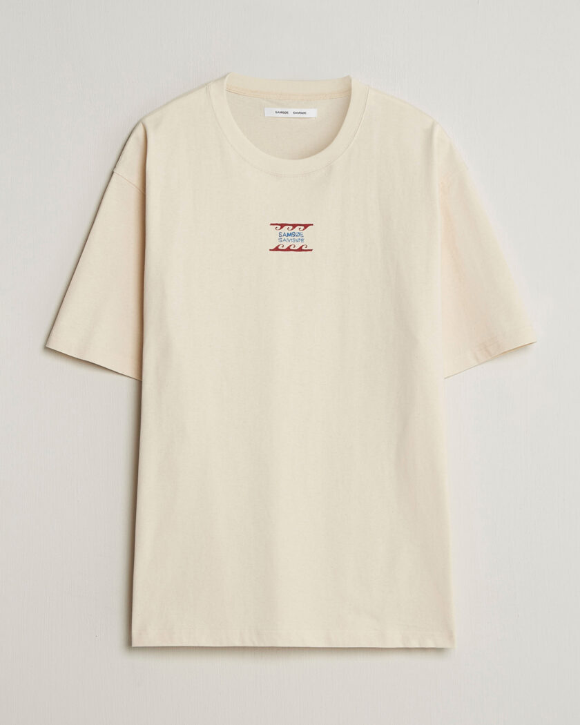 Samsøe Samsøe Gergei Printed Crew Neck T-Shirt Neutral – Blanc