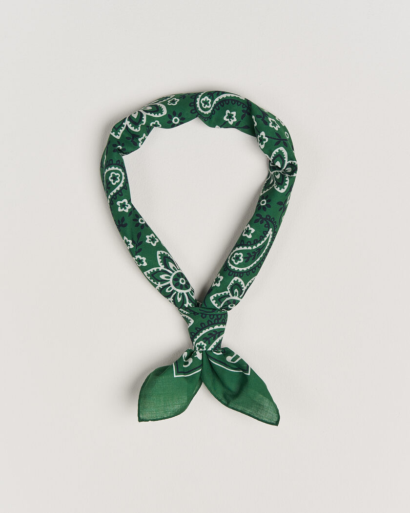 Drake's Classic Paisley Bandana Green – Vert