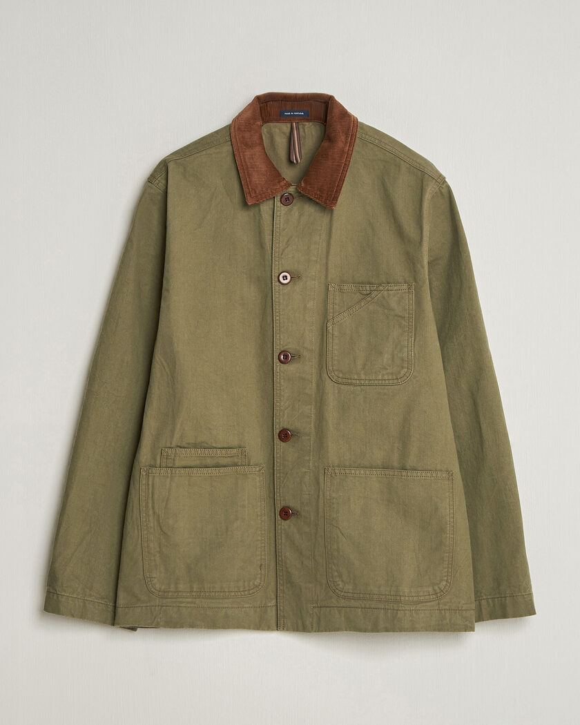 Drake's Twill Fatigue Jacket Khaki – Vert