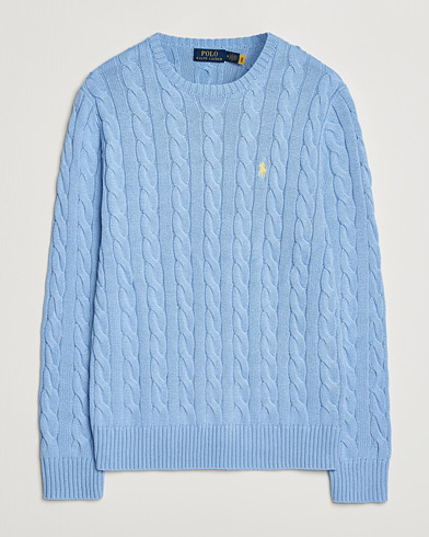 Polo Ralph Lauren Cotton Cable Pullover Austin Blue – Bleu