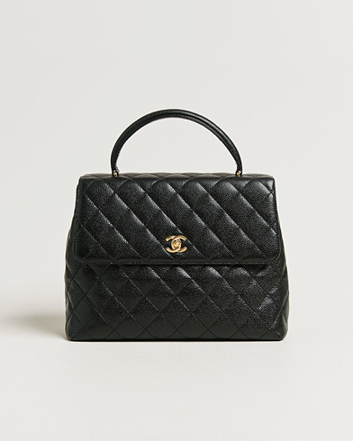 Chanel Pre-Owned Kelly Top Handle Bag Caviar Black – Noir