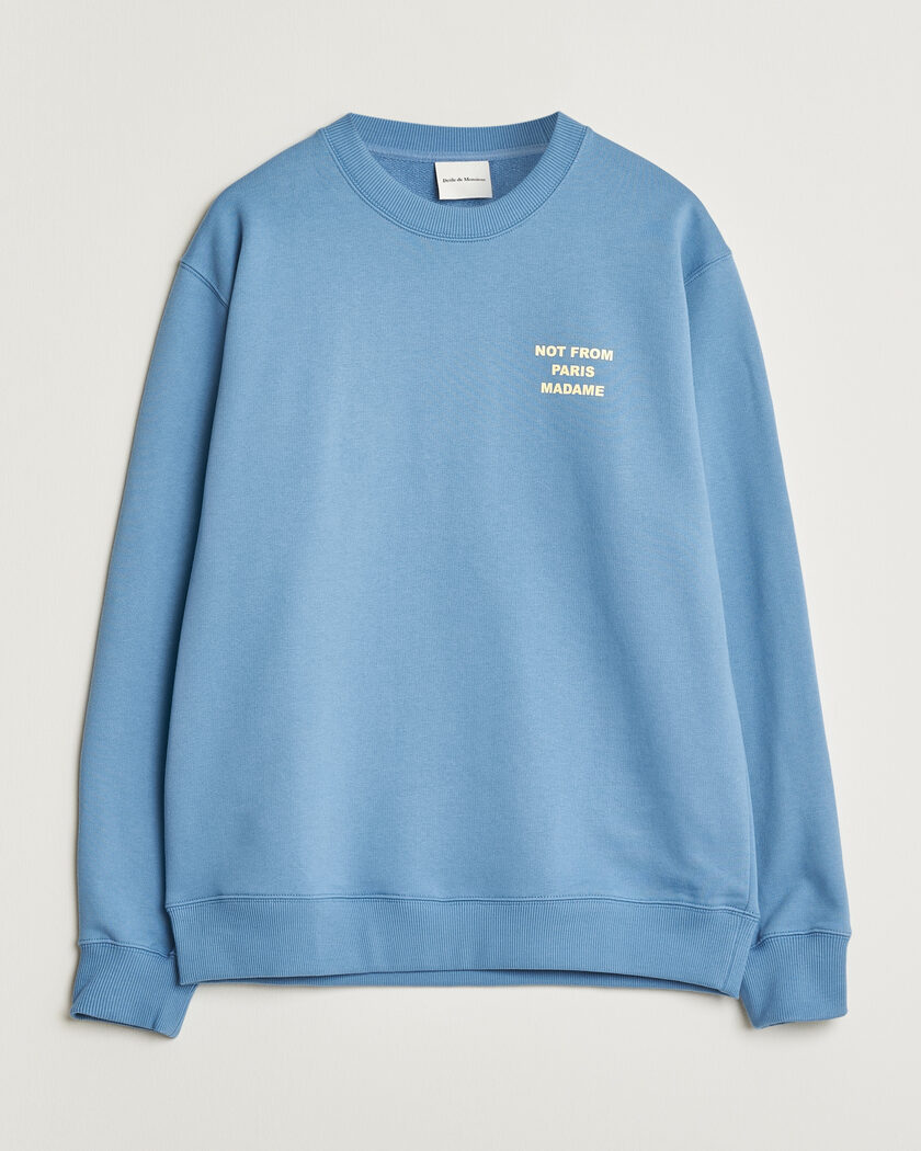 Drôle de Monsieur Slogan Sweatshirt Atlantic Blue – Bleu