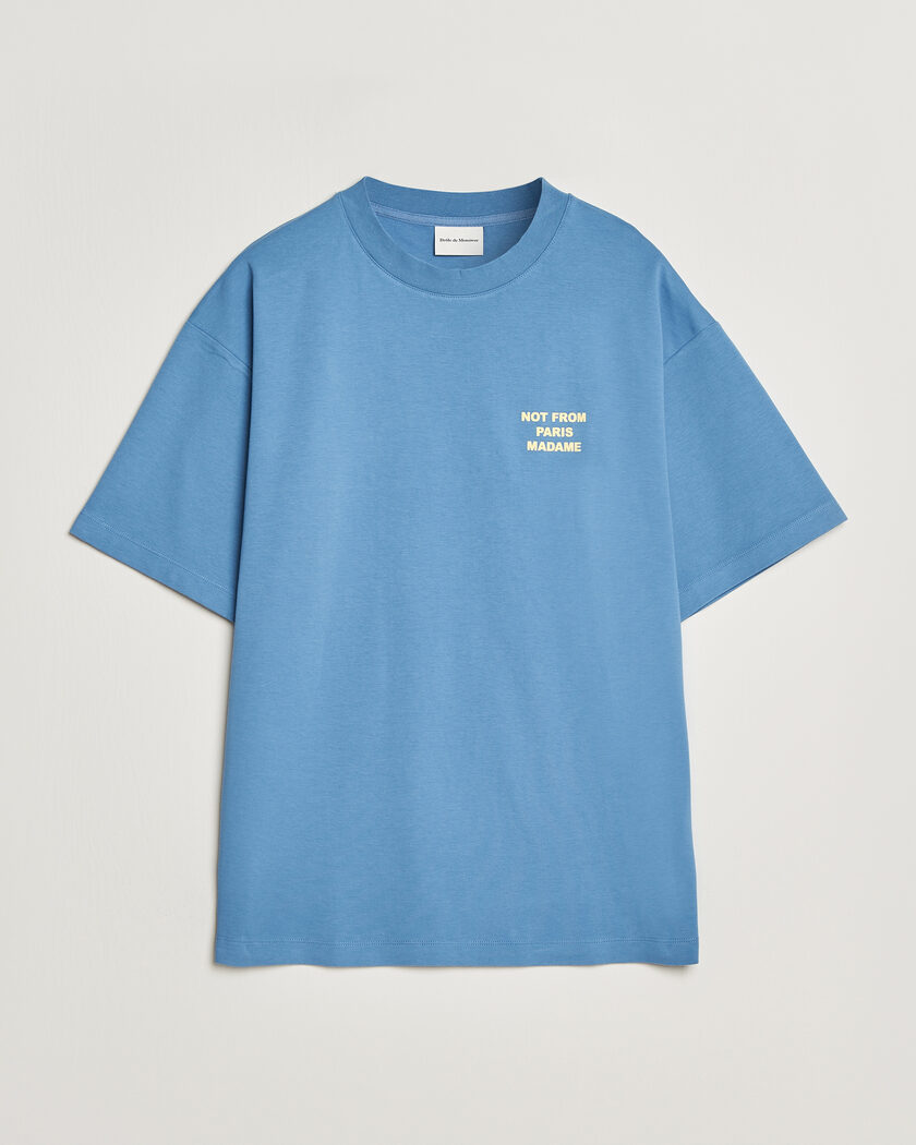 Drôle de Monsieur Slogan T-Shirt Atlantic Blue – Bleu