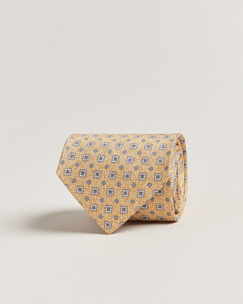 Amanda Christensen Silk Oxford 8cm Flower Tie Yellow – Jaune
